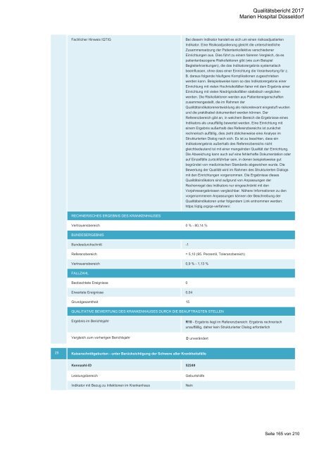 Qualitätsbericht 2017 - Marien Hospital Düsseldorf