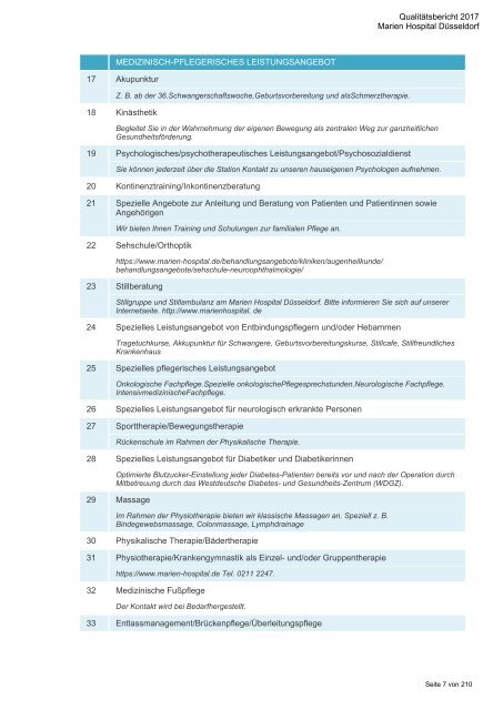 Qualitätsbericht 2017 - Marien Hospital Düsseldorf