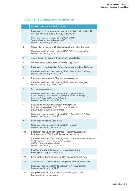 Qualitätsbericht 2017 - Marien Hospital Düsseldorf