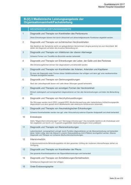 Qualitätsbericht 2017 - Marien Hospital Düsseldorf