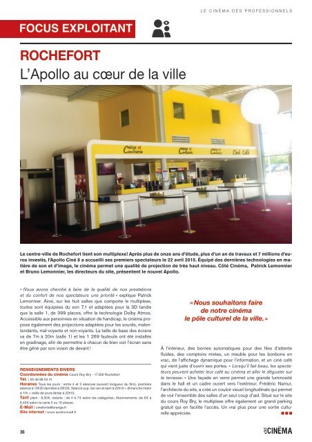 Côté Cinéma n°271 - juin 2015