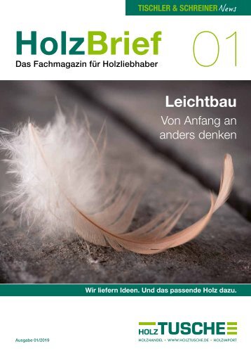 HolzBrief 01/2019 Tischler & Schreiner News