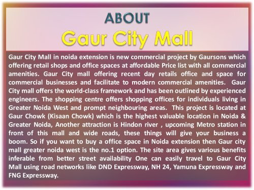 Gaur city mall PDF