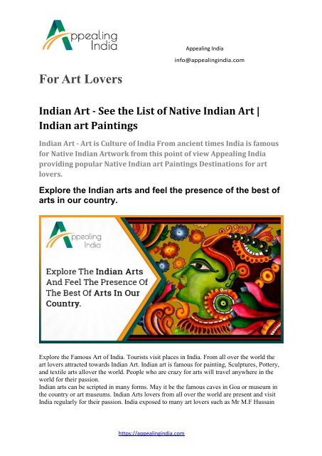 Indian Art - See the List of Native Indian Art  Indian art Paintings