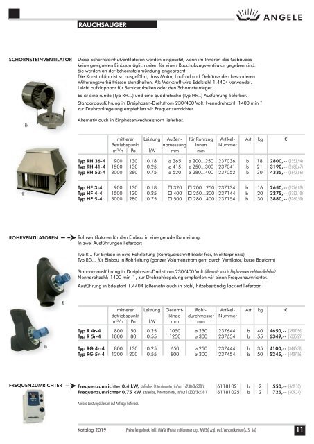 Angele Schmiedetechnik Katalog 2019