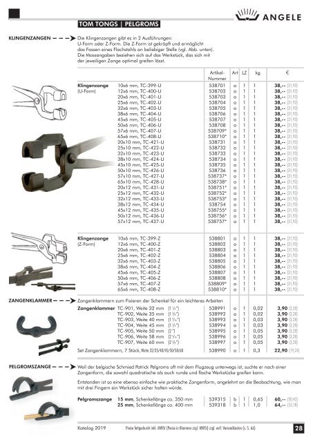 Angele Schmiedetechnik Katalog 2019