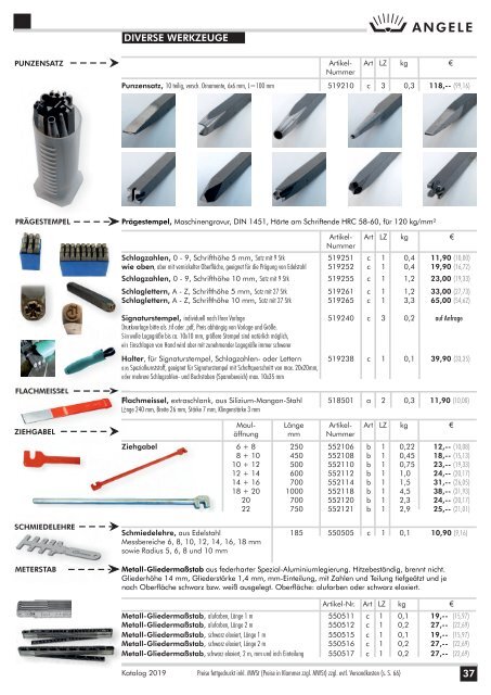 Angele Schmiedetechnik Katalog 2019