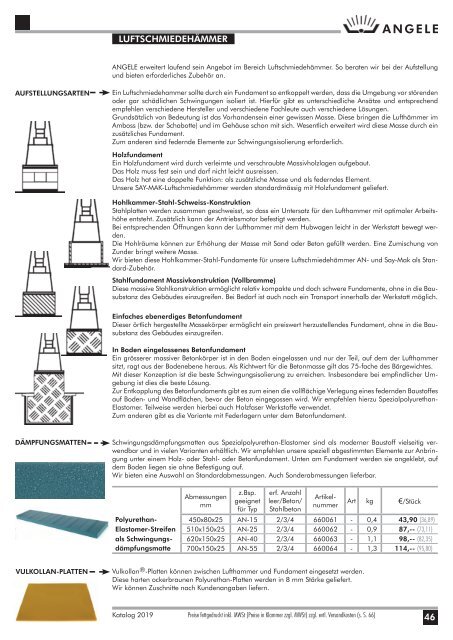 Angele Schmiedetechnik Katalog 2019