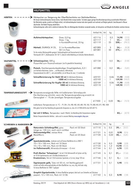 Angele Schmiedetechnik Katalog 2019