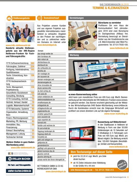 GROßE ARBEITGEBER | B4B Themenmagazin 04.2019