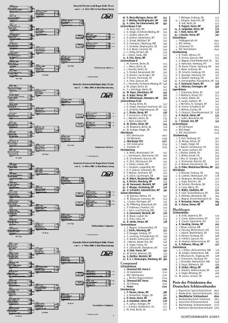 Z eitraster D eutsche M eisterschaft 2001 - Schützenwarte - WSB