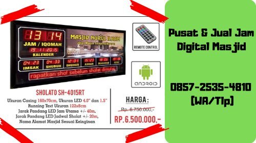 0857-2535-4810 (WA/Tlp), Produsen dan Distributor Jam Masjid, Digital Masjid di Boyolali, Klaten, Demak,