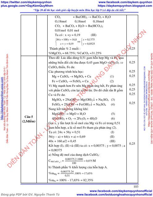 Tập 26 đề thi học sinh giỏi cấp huyện + tỉnh môn Hóa học lớp 9 (có đáp án chi tiết)