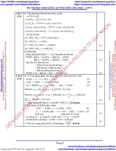 Tập 26 đề thi học sinh giỏi cấp huyện + tỉnh môn Hóa học lớp 9 (có đáp án chi tiết)