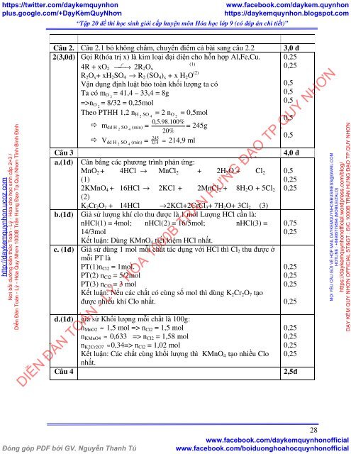 Tập 26 đề thi học sinh giỏi cấp huyện + tỉnh môn Hóa học lớp 9 (có đáp án chi tiết)