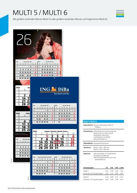 Werbekalender, Kalender als Werbemittel, individuell bedruckt, in Ihrem Design