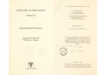 A HISTORY OF PHILOSOPHY Vol.II by Johann Eduard Erdmann 1890