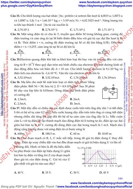 TÀI LIỆU LUYỆN THI THPT MÔN VẬT LÝ (DẠY KÈM QUY NHƠN OFFICIAL - COLLECTED AND SHARED)