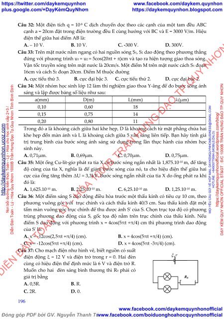 TÀI LIỆU LUYỆN THI THPT MÔN VẬT LÝ (DẠY KÈM QUY NHƠN OFFICIAL - COLLECTED AND SHARED)