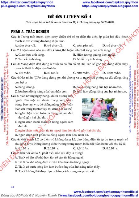 TÀI LIỆU LUYỆN THI THPT MÔN VẬT LÝ (DẠY KÈM QUY NHƠN OFFICIAL - COLLECTED AND SHARED)