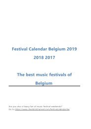 Festival Calendar Belgium 2019