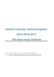 Festival Calendar United Kingdom 2019