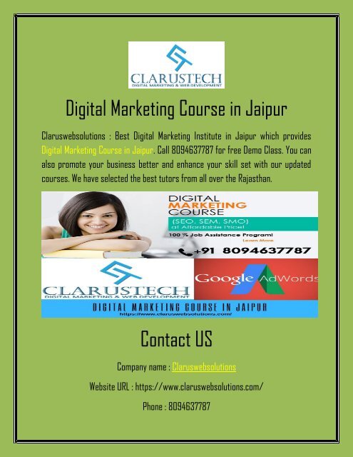 Digital Marketing Course in Jaipur