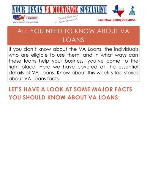 All You Need to Know About VA Loans