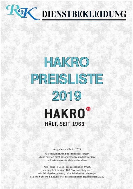 2019 Hakro Preisliste