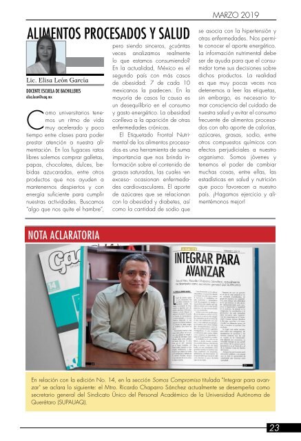 Gaceta UAQ 15| Marzo 2019