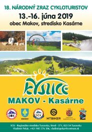 18. Národný zraz cykloturistov Makov - Kasárne, 13 - 16. júna 2019