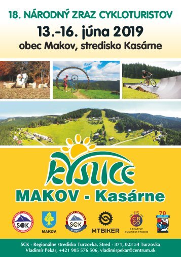 18. Národný zraz cykloturistov Makov - Kasárne, 13 - 16. júna 2019