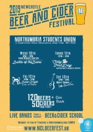 2019 Newcastle Beer and Cider Festival Programme