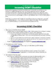 incoming ocmt checklist