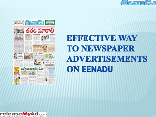 Eenadu Newspaper Advertising