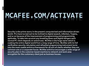 McAfee.com/Activate- Download & Activate McAfee for computers