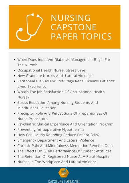 Nursing Capstone Paper Topics