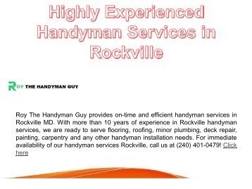 Highly Experienced Handyman Services in Rockville