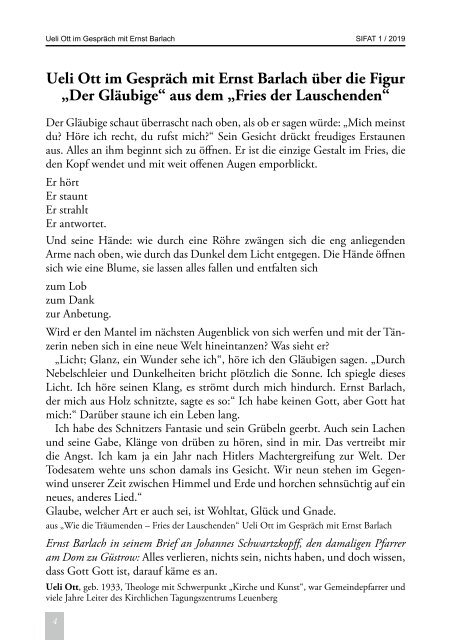 Glaube und Zweifel - SIFAT Heft 1/2019 - Leseprobe