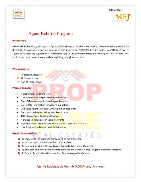 PROPCASE RE Agent Referral Program - Presentation