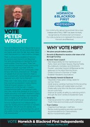 Vote Peter Wright - Your Horwich & Blackrod Candidate