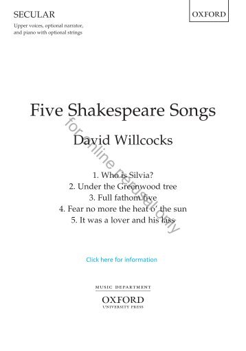 Five Shakespeare Songs