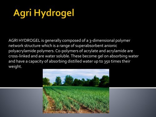 Agri Hydrogel ppt-converted