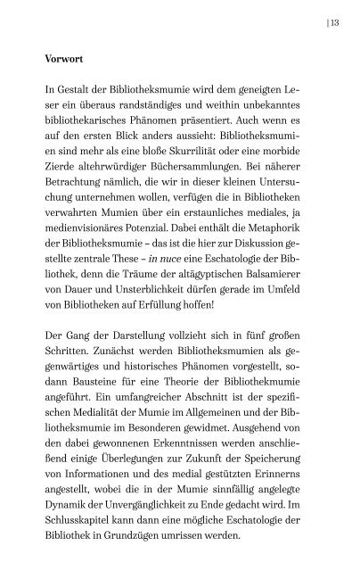 Mumien und Bibliotheken.