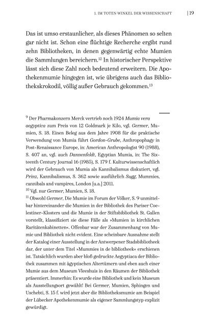 Mumien und Bibliotheken.