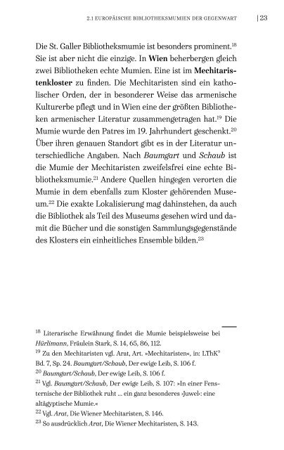 Mumien und Bibliotheken.