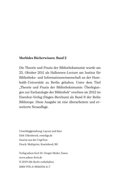 Mumien und Bibliotheken.