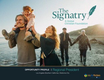 Signatry Regional Presidents Opportunity Profile - 2019
