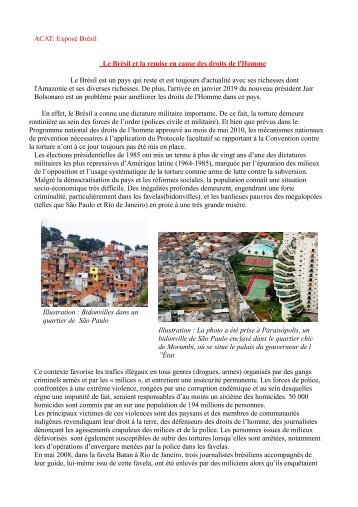 Exposé Brésil ACAT publication