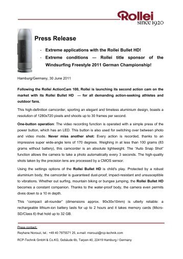 Press Release - Rollei